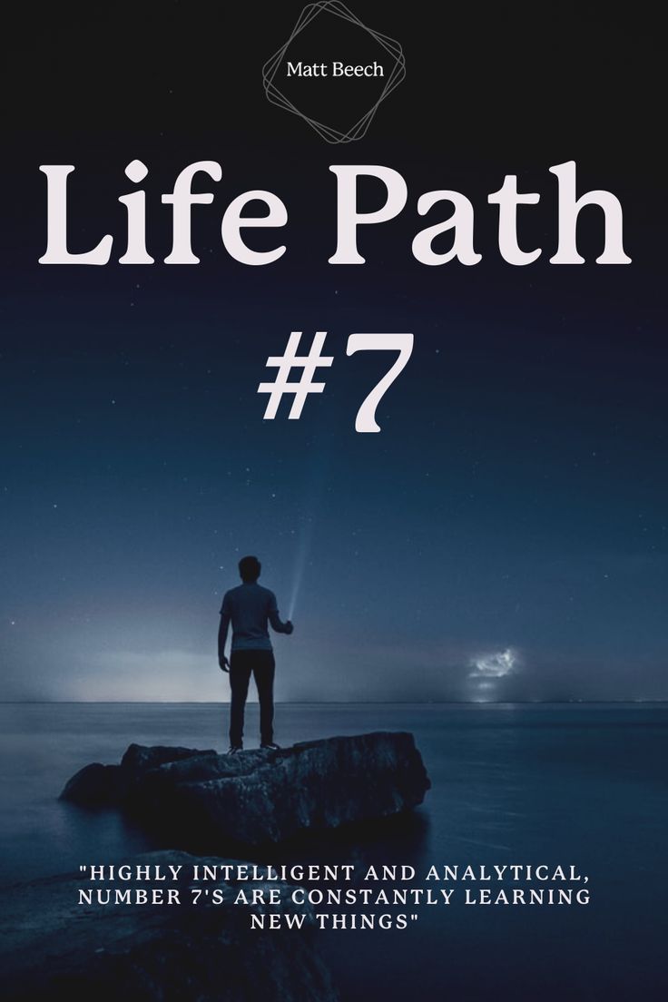 a man standing on top of a rock next to the ocean with text that reads life path 7