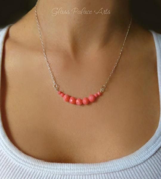 Capture the beauty and femininity of pink coral with this clean & fresh looking necklace Genuine pink coral varying in size Chain is available in both sterling silver & 14k gold filled - choose at checkout Total chain length shown in picture (with coral section) is 17 Inches Choose your favorite length during c Beach Wedding Necklace, Coral Beach, Bracelet Packaging, Beautiful Baubles, Clean Gold Jewelry, Beach Necklace, Coral Bracelet, Bridal Fashion Jewelry, Handmade Jewelry Necklace