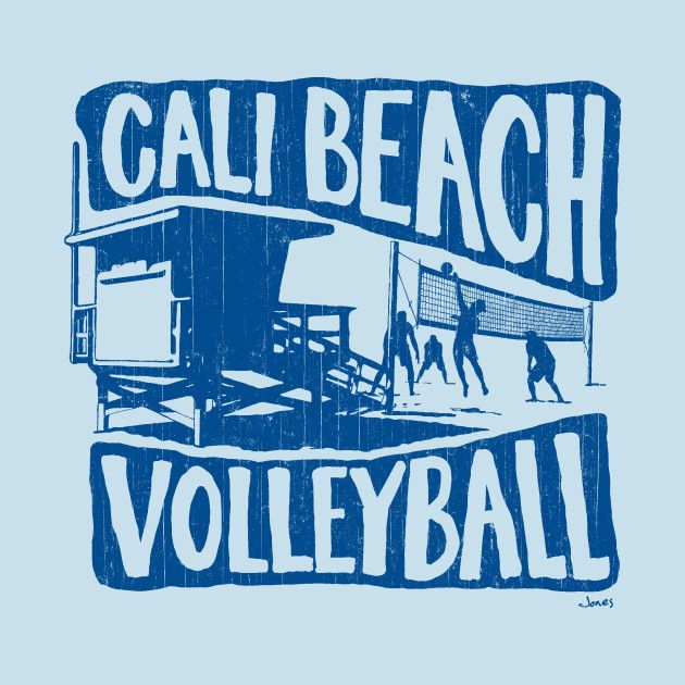 a blue t - shirt with the words call beach volleyball on it and two people playing tennis