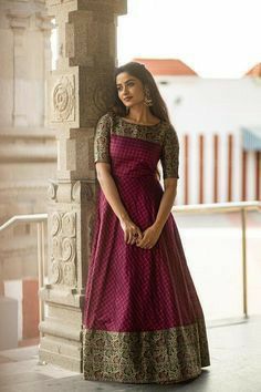 Dress From Old Saree, Modern Kurti, Collar Kurti, Saree Gowns, Stylish Kurtis, Simple Frock Design, Kurtis For Women, Long Frock Designs, Long Gown Design