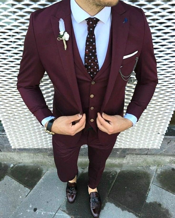 Elevate your style with our premium Three Piece Burgundy Men's Suit from #fashionbytarun 🤵🎩 Handmade in India, perfect for weddings, engagements, or proms. Limited quantity available! #IndianFashion #MensWear #WeddingSuit 3pcs Suit Men Wedding, Wedding Suite For Men, Grad Suits Men, 3 Pcs Suit Men Wedding, 3pcs Suit Men, 3 Pcs Suit Men, Burgundy Suit Men, Grad Suits, 3 Piece Suit Men