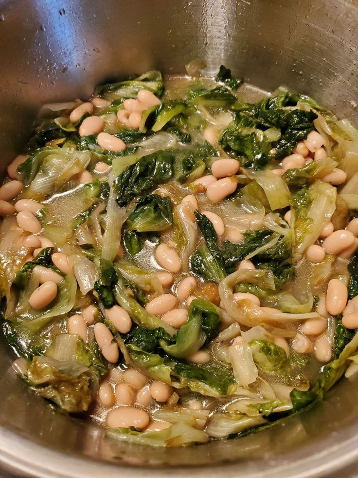 Italians who love Food | Good day for Escarole and Beans. Baked Escarole And Beans, Escarole Bean Soup, Escarole And Bean Soup, Sausage Escarole And Beans, Italian Escarole And Beans, Escarole Recipes, Homemade Beef Stew Recipes, Escarole Soup, Homemade Beef Stew