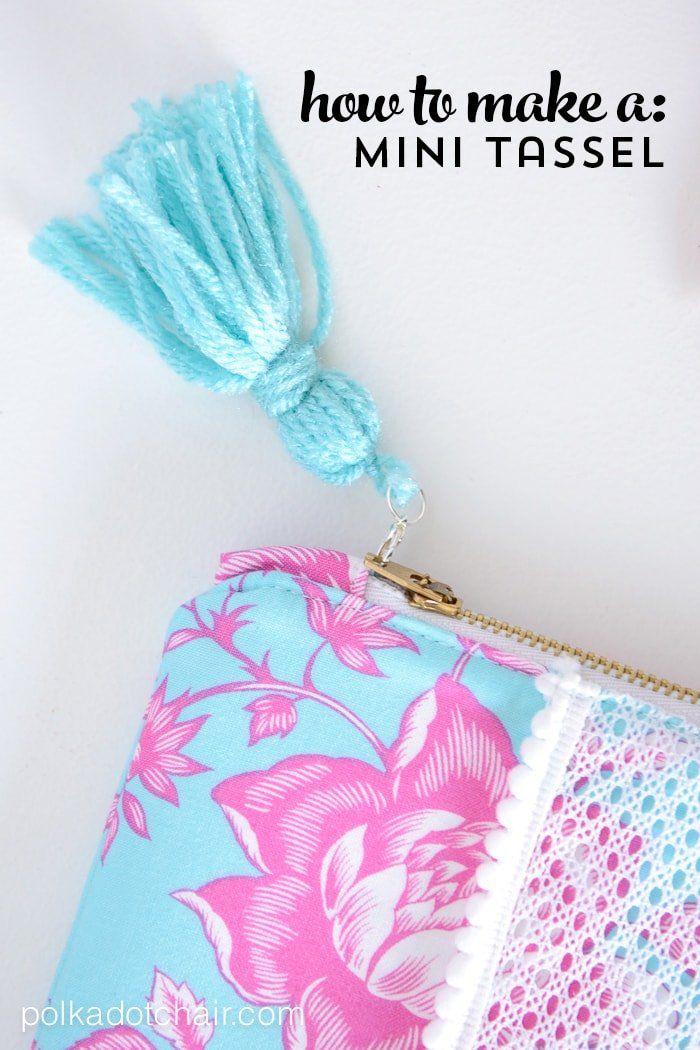 a purse with a tassel hanging from it's side and the words how to make a mini tassel