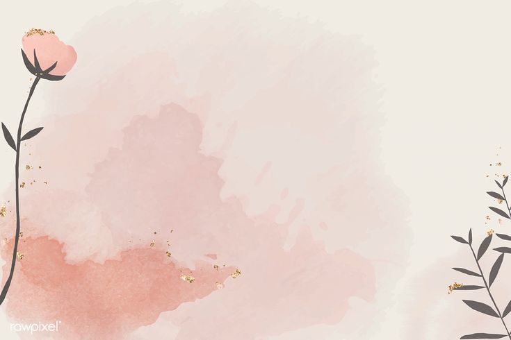 a pink watercolor background with flowers and leaves