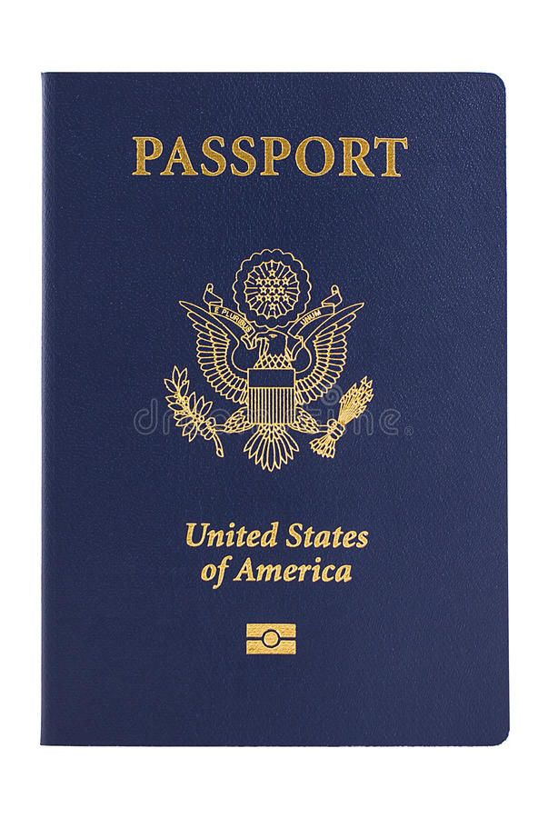 the united states passport on white background