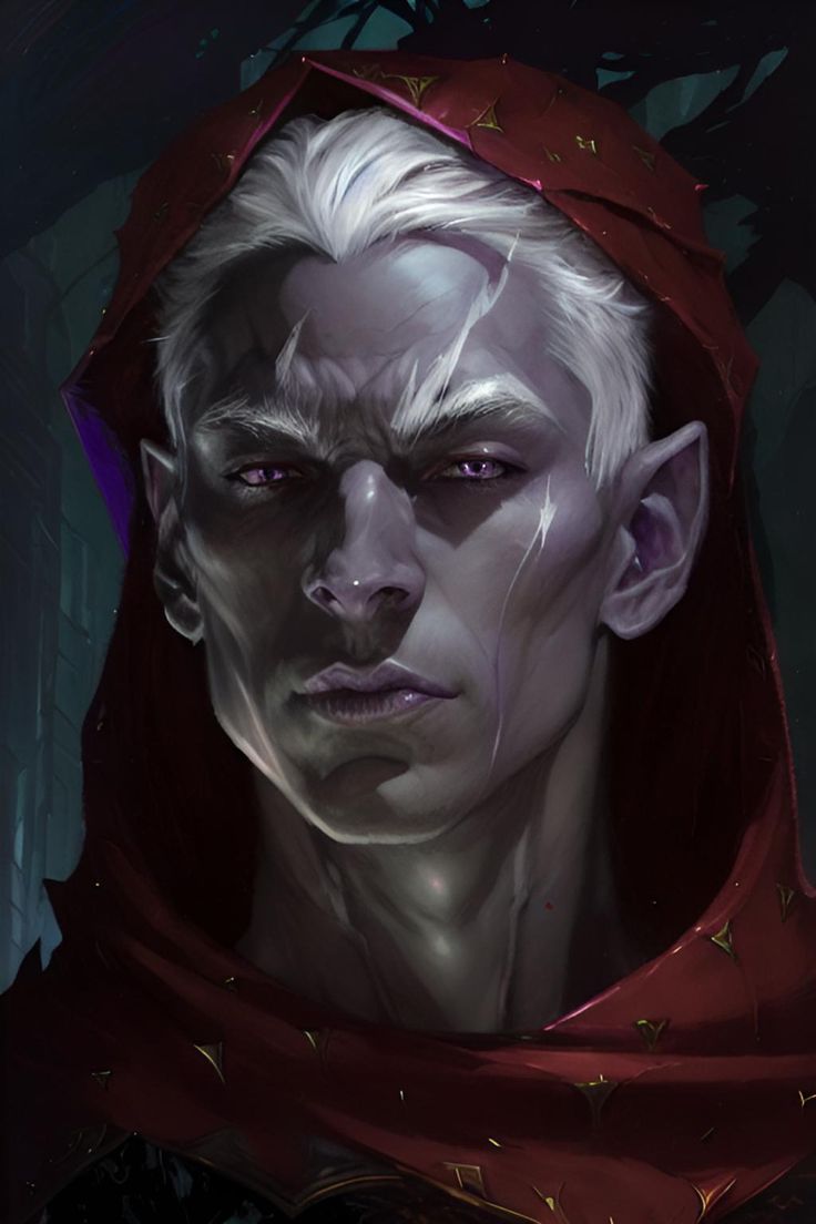 a man with white hair wearing a red cape