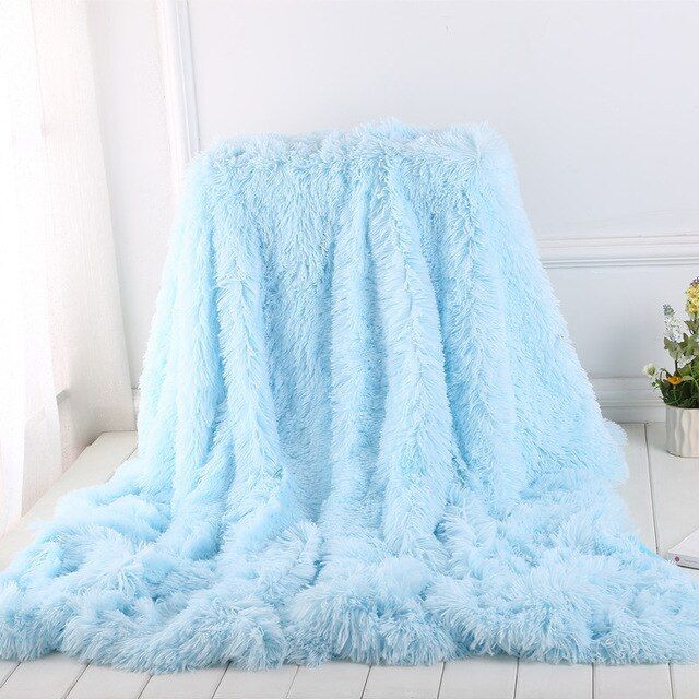 Luxury Long Plush Blanket Throw - Cozy Nursery Fluffy Bedding, Couch Blanket, Sofa Throw Blanket, Plush Sofa, Bed Throw Blanket, Warm Christmas, Fluffy Blankets, Blanket Throw, Sofa Throw