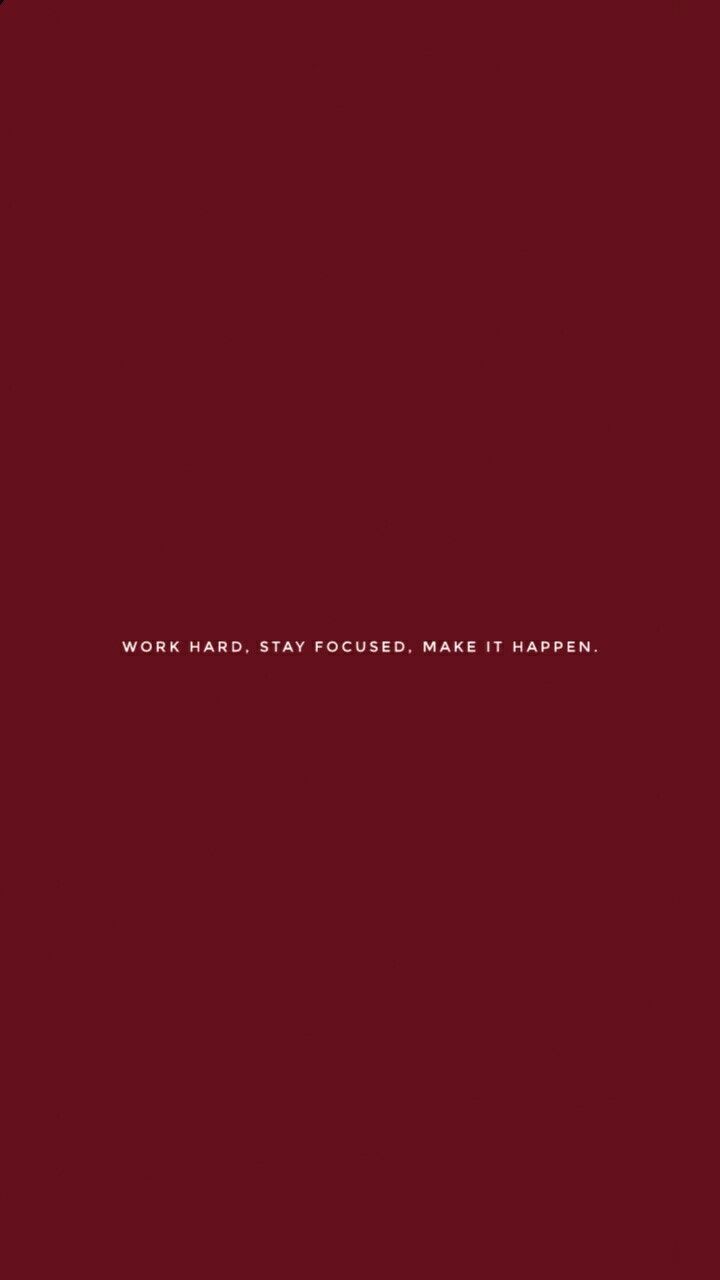 a red book cover with the words work hard, stay focused make it happen