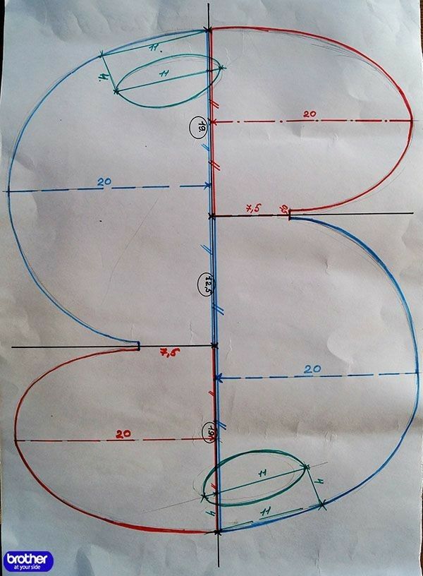 a drawing of a basketball court with lines drawn on it and numbers marked in blue