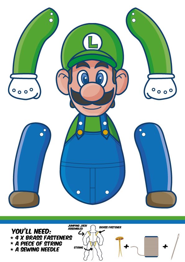 an image of mario paper toy that is cut out and ready to be used for crafts