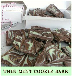 thin mint cookie bark in a white box