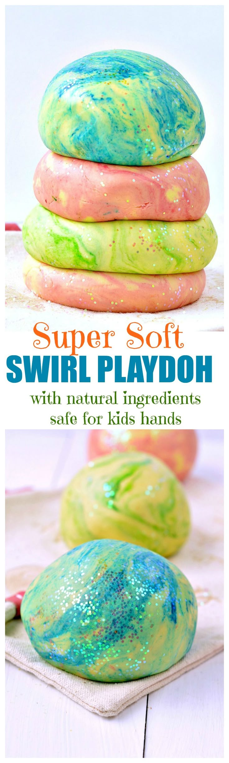 some kind of play dough sitting on top of each other with the words super soft swirl playdou