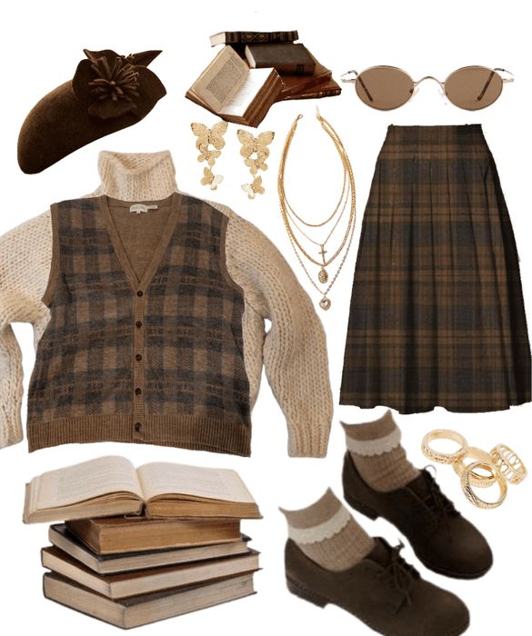 Cute Brown Clothes, Cozy Brown Outfit, Brown Themed Outfit, Chocolate Girl Aesthetic Outfits, Kawaii Brown Outfit, Brown Academia Outfit, Aesthetic Brown Clothes, Brown Aesthetic Clothes, Cute Brown Outfits