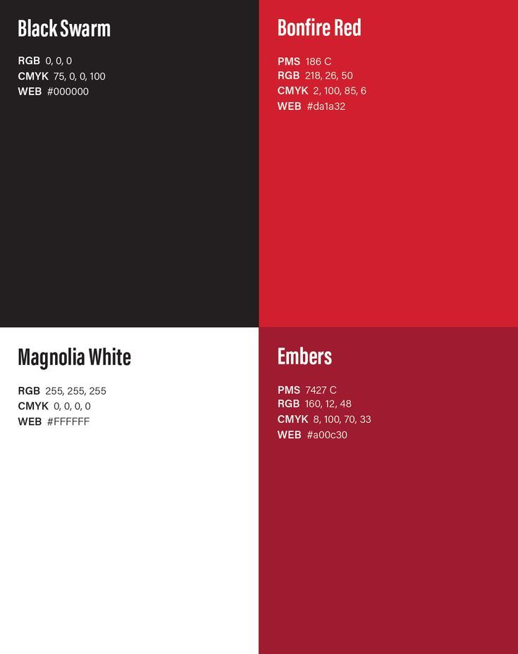 black and red business cards with white text