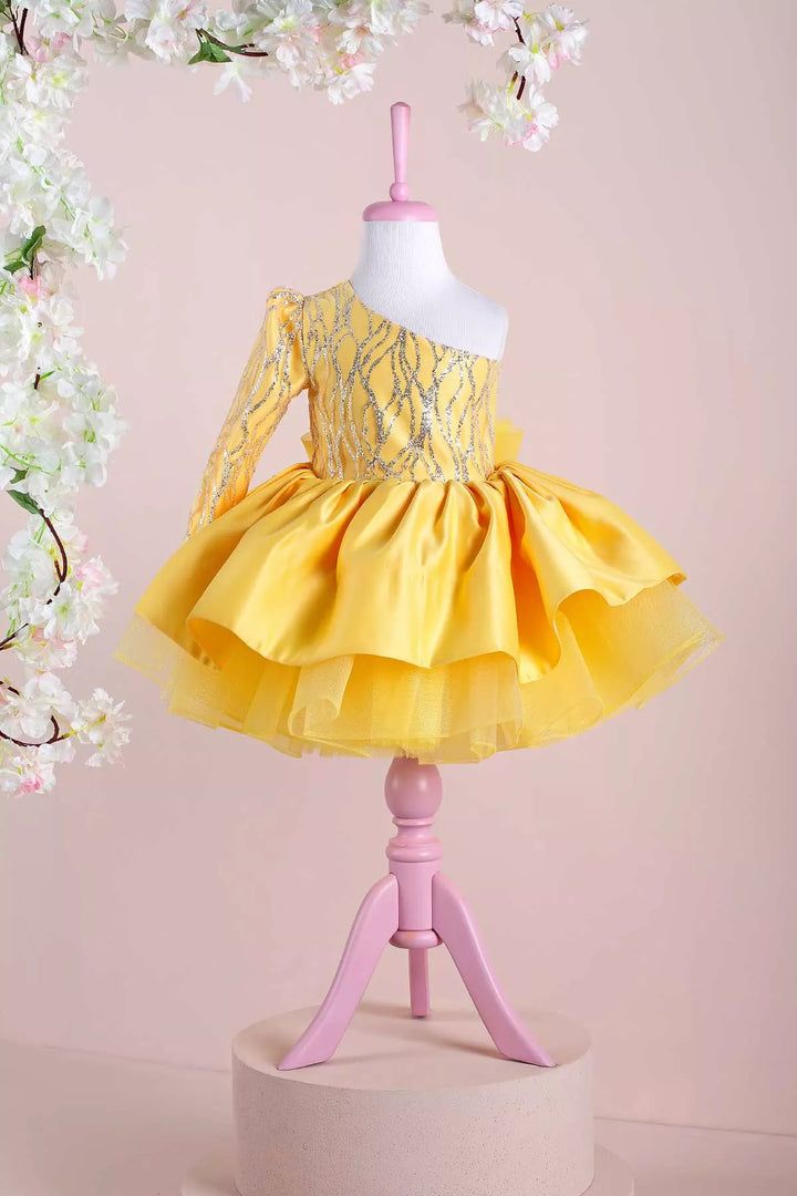 Get Best Tutu Yellow Cute Dress | THA Dressing - 12 Y - THA Dressing Princess Style Party Dress With Bow, Elegant Yellow Tulle Princess Dress, Yellow Tulle Skirt Tutu Dress For Party, Yellow Tulle Formal Dress, Yellow Tulle Dress For Dress-up Occasions, Yellow Ruffled Tutu Dress For Wedding, Elegant Yellow Tulle Tutu Dress, Elegant Yellow Princess Dress For Pageant, Yellow Wedding Tutu Dress With Ruffles