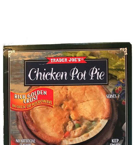 trader joe's chicken pot pie, rich golden crust and nourishment