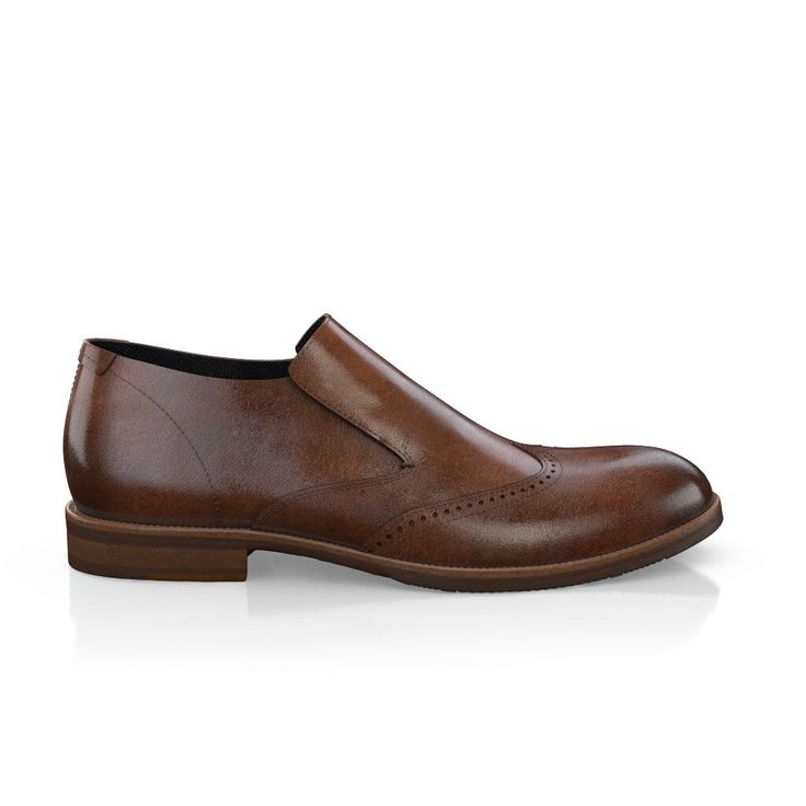 are handcrafted by individual order. Upper material is made by leather. Insole and lining materials - leather. Your new shoes will be handcrafted especially for you and delivered for free to your home or office in 1-2 weeks. Included option for free return and remake if the shoes do not fit.Only now all this is available at an exclusive price of $289.95.Proceed with you order now. Formal Swift Leather Slip-ons With Round Toe, Leather Wingtip Slip-ons For Business, Brown Calf Leather Slip-ons With Leather Lining, Calf Leather Wingtip Slip-on Dress Shoes, Slip-on Leather-lined Oxfords With Almond Toe, Brown Calf Leather Slip-ons With Plain Toe, Elegant Leather Slip-ons With Plain Toe, Brown Slip-on Dress Shoes For Galas, Brown Goodyear Welted Slip-on Leather Shoes