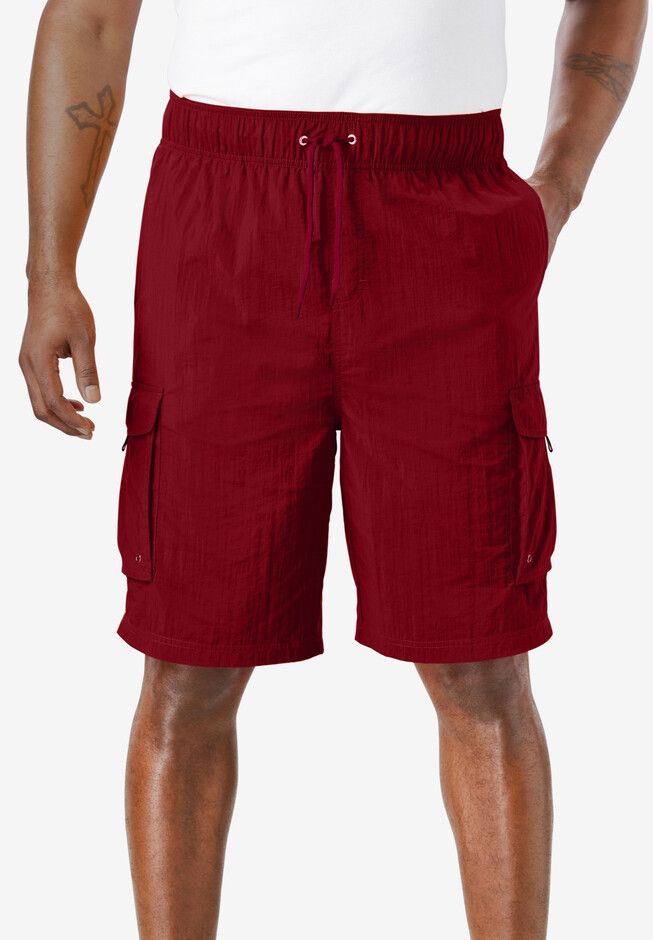 From beach to boardwalk, stay comfortable in cargo swim trunks from KS Island™ that have a secure yet relaxed fit and a soft mesh lining. Designed Flannel Shirt Dress, Liberty Blue, Enjoy The Day, Mens Scrubs, Rich Burgundy, Muscle Shirts, Thermal Shirt, Swimsuits For All, Chambray Shirt