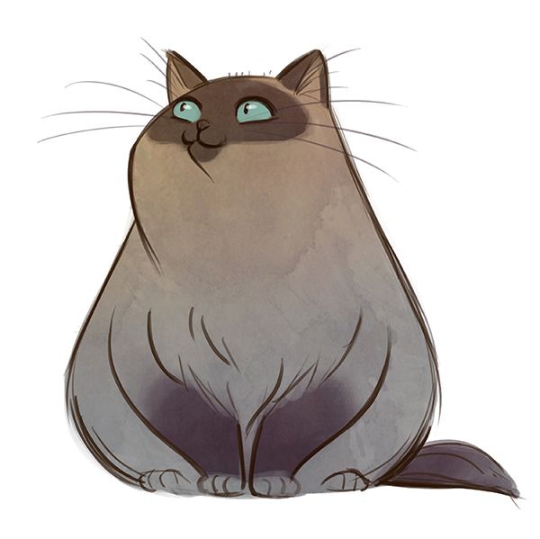 a drawing of a cat with blue eyes