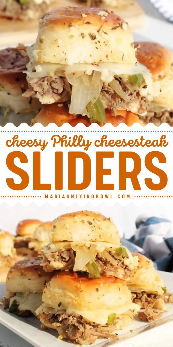 "Make your next celebration a hit with our Philly Cheesesteak Sliders recipe! Enjoy tender beef and melted cheese served on Cheesesteak Sliders Hawaiian rolls—this beef sliders Hawaiian rolls recipe is the perfect choice for yummy appetizers and party finger food!
" Cheese Steak Sliders, Cheesesteak Sliders Recipe, Philly Cheesesteak Sliders Recipe, Steak Sliders, Philly Cheesesteak Sliders, Sliders Sandwiches, Easy Slider Recipes, Cheesesteak Sliders, Philly Cheese Steak Sliders