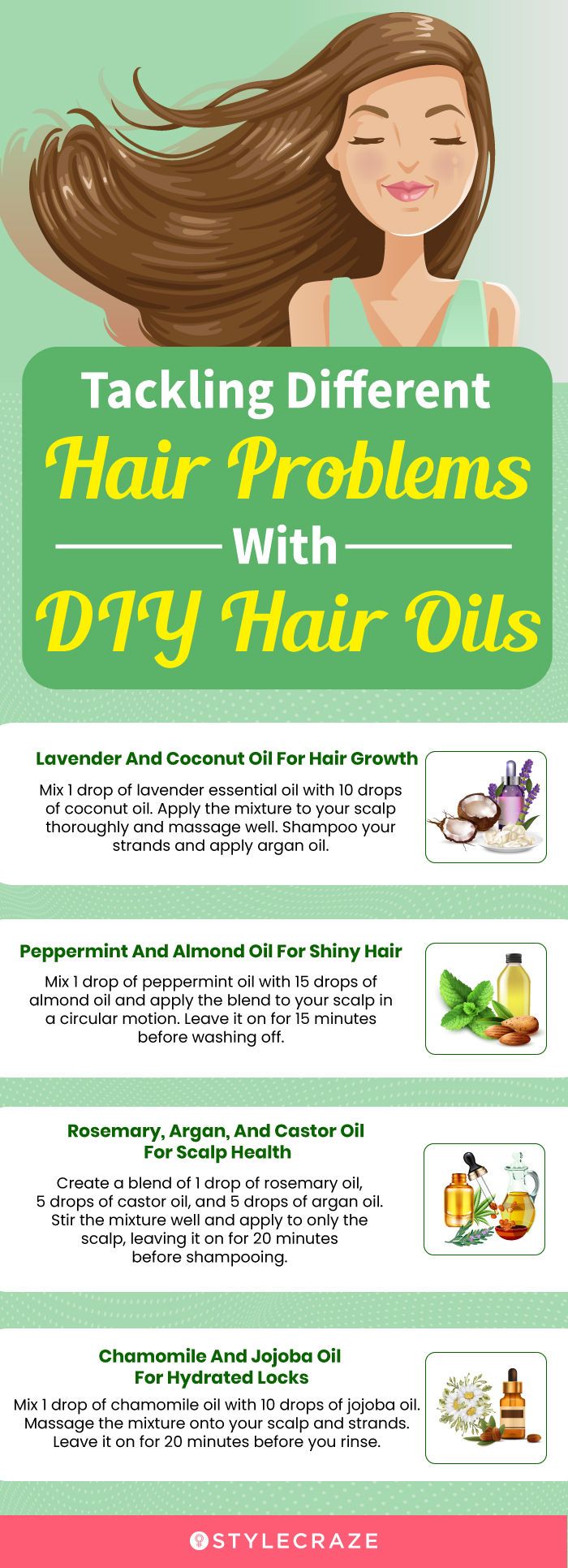 DIY Hair Oils For Different Hair Problems: A list of powerful and easy-to-prepare concoctions for shiny and healthy locks. Homemade Hair Oil, Hair Oil Recipe, Diy Hair Oil, Natural Curly Hair Cuts, Castor Oil Packs, Best Hair Dryer, Hair Care Recipes, Hair Oils, Home Remedies For Hair