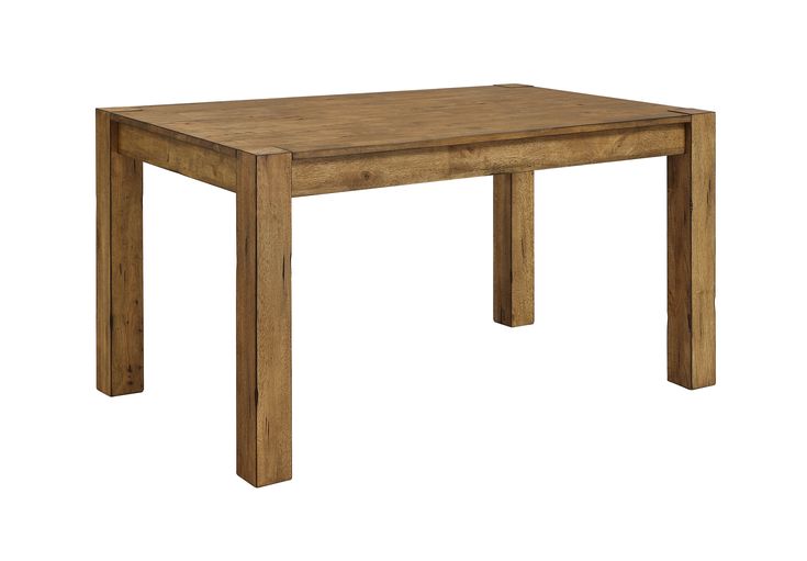 a wooden table with two legs and a small square top on an isolated white background