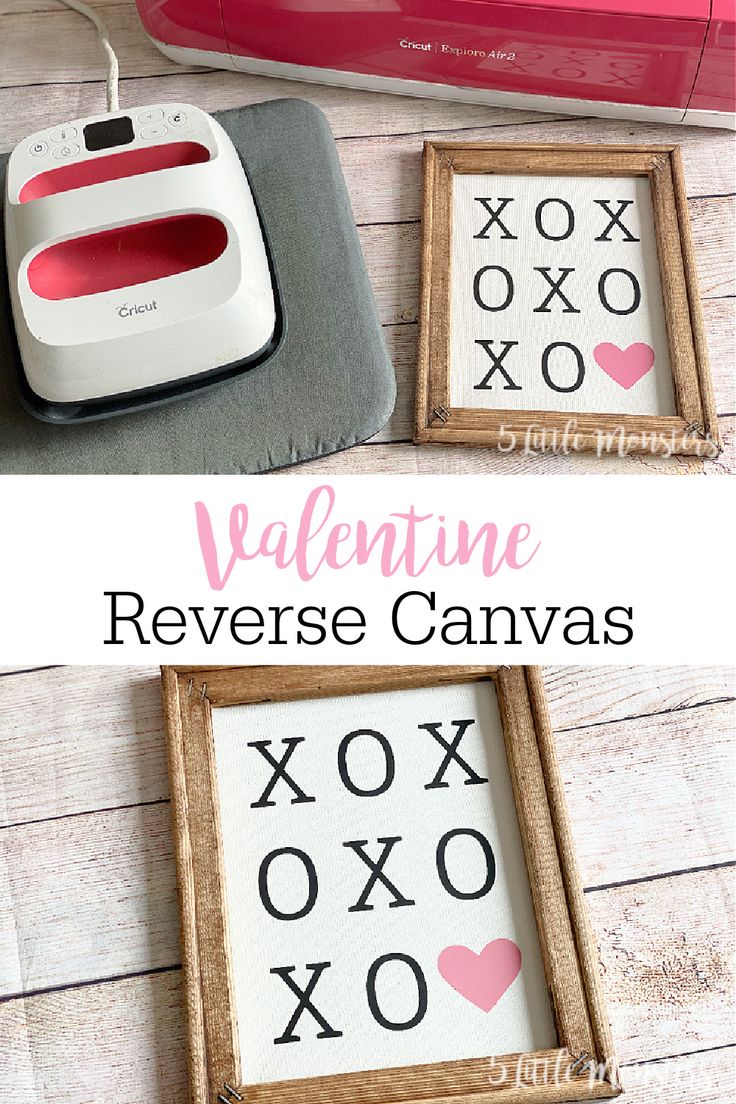 valentine's day reverse canvases are easy to make and perfect for decorating