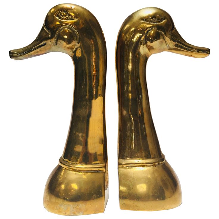 pair of brass duck bookends on stand, mid 20th century for sale at 1stdibs