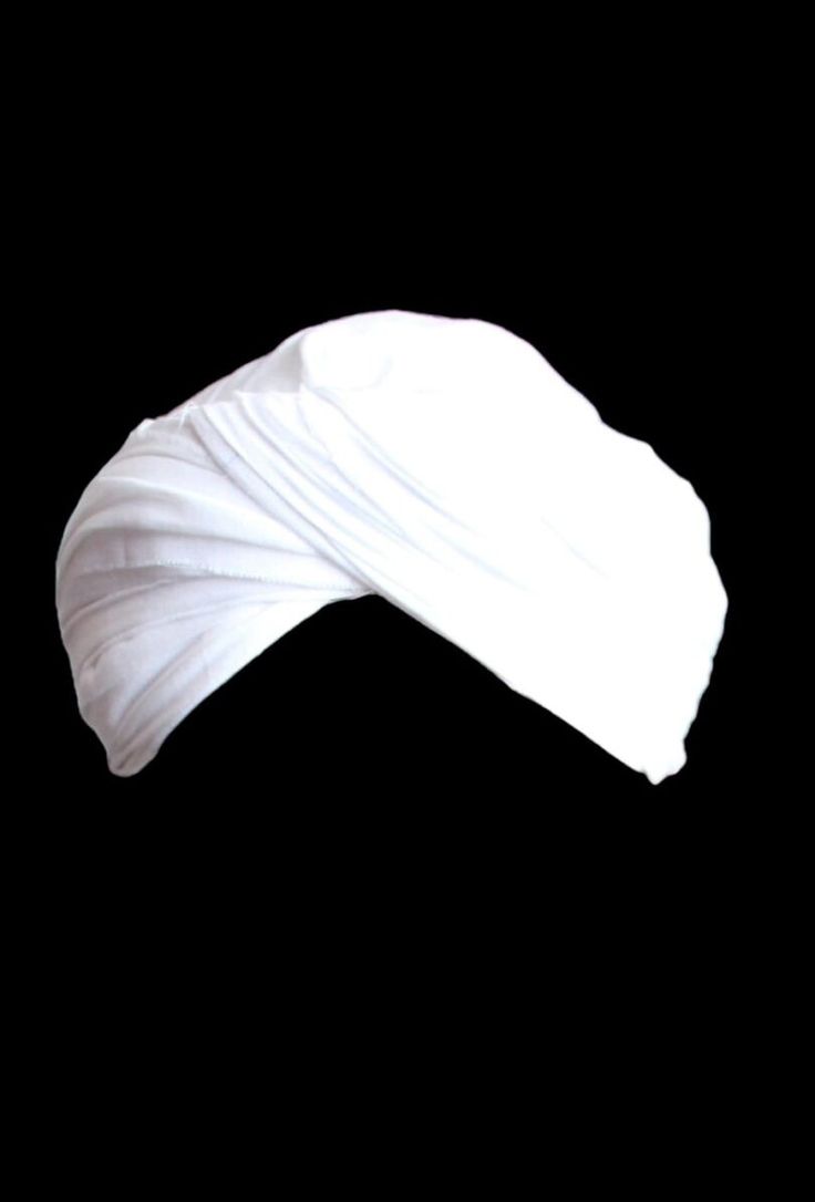 a white turban on a black background