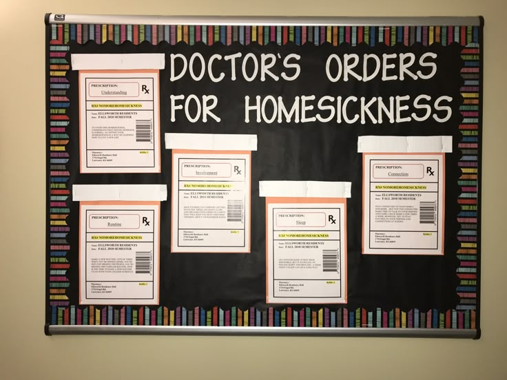 a doctor's order for homesickness hangs on the wall