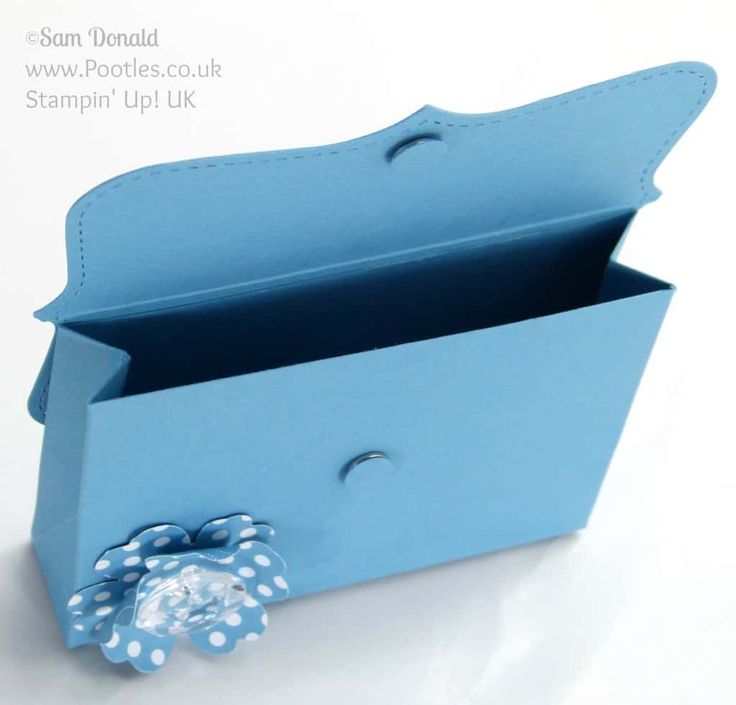 a small blue box with a bow on it