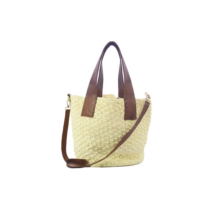 Seashells Soft Maxi Tote with Leather Handle 100% Toquilla straw. This material is known for its quality and beauty. Each bag is entirely hand made, since the straw dye to the weaving of the bag. This chic and comfy bag is designed to carry all your essentials, while exuding quality and beauty. Handwoven with toquilla straw, this tote features a stunning seashells pattern and is accented with a leather handle. Elevate your wardrobe with this exclusive and elegant bag. - We ship with DHL Express. Everyday Braided Rattan Bag, Brown Braided Bucket Bag, Light Brown Beach Bucket Bag With Braided Handles, Light Brown Bucket Bag With Braided Handles For Beach, Chic Light Brown Bucket Bag For Beach, Brown Braided Rattan Shoulder Bag, Chic Light Brown Bucket Bag For The Beach, Light Brown Bucket Straw Bag For The Beach, Rectangular Cream Straw Bag With Woven Leather