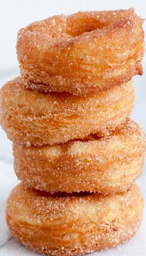 a stack of doughnuts sitting on top of each other