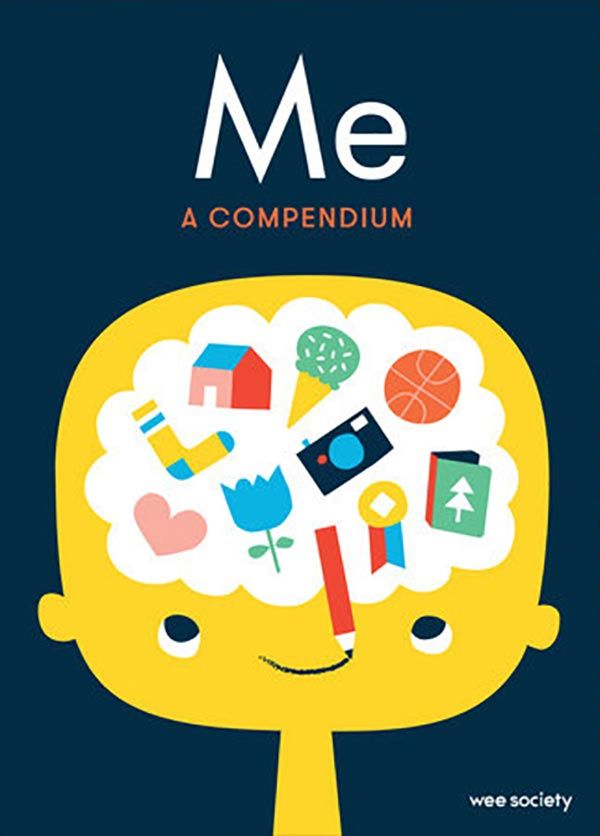 the cover of me a compenium by vee society, with an illustration of a brain