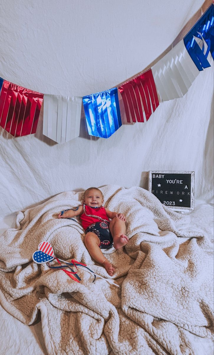 Baby’s first Fourth of July photo shoot pictures Fourth Of July Baby Photoshoot, 4th Of July Photo Shoot Baby, First Fourth Of July Pictures, July Baby Photoshoot Ideas, July Milestone Picture Ideas, Fourth Of July Baby Pictures, Newborn Fourth Of July Pictures, Memorial Day Baby Photoshoot, 4th Of July Baby Pictures