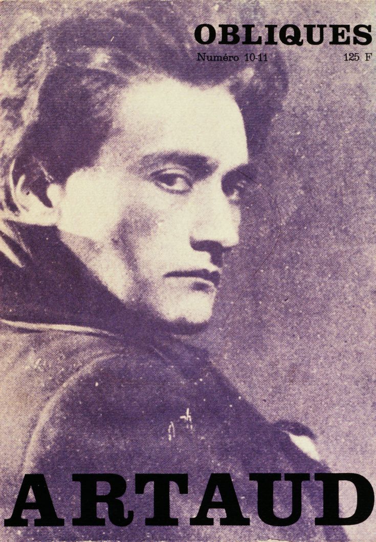 an old book with the title artaud written in black and white on it