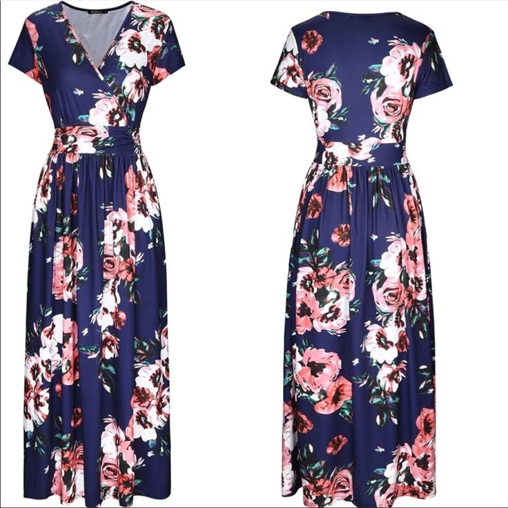 Ouges Maxi Dress Floral Print With Pockets Navy Blue Tags: Dress, Maxi, Floral, Summer, Beach, Maxi Dress Floral, Dress Maxi, Dress Floral, Floral Maxi Dress, Floral Print Dress, Summer Beach, Cosplay Costumes, Colorful Dresses, Floral Print