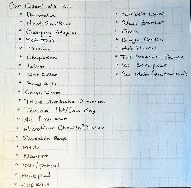 a list of items that are on top of a piece of paper with writing in it