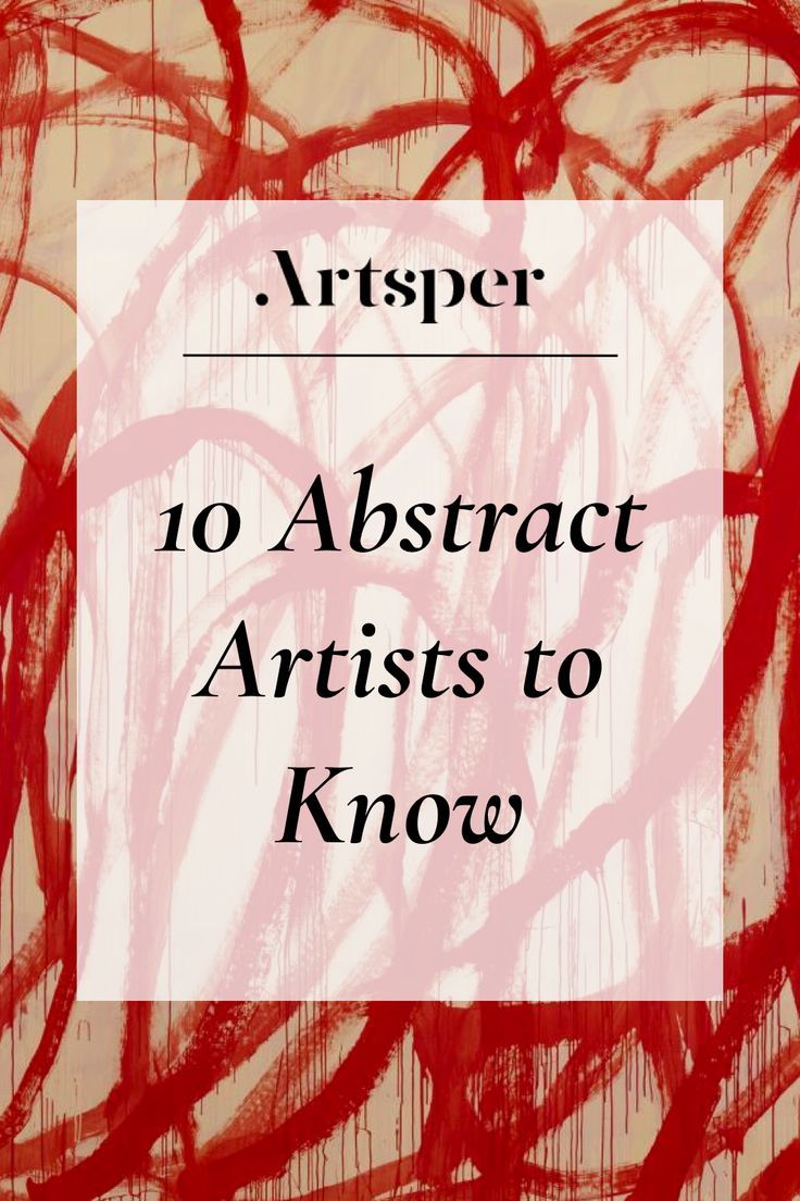 a red and white painting with the words, krisper no abstract artists to know