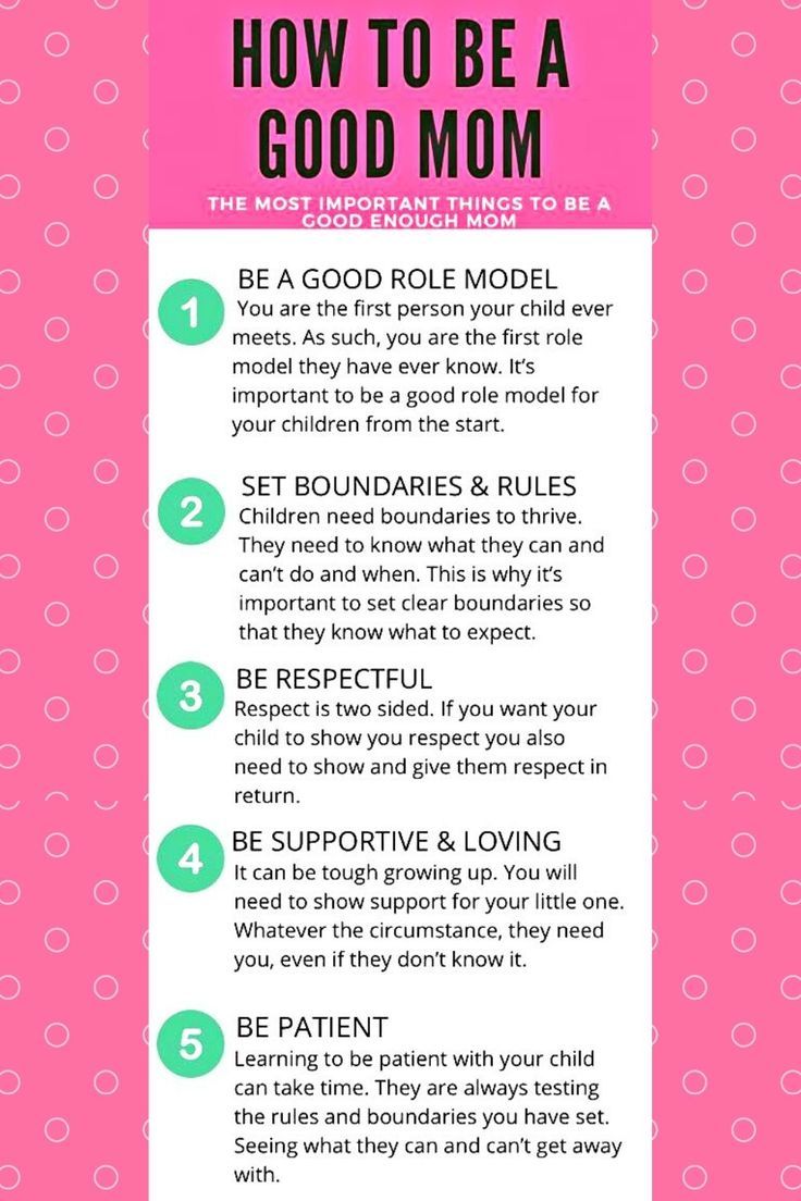 how to be a good mom poster with instructions on the top and bottom half of it