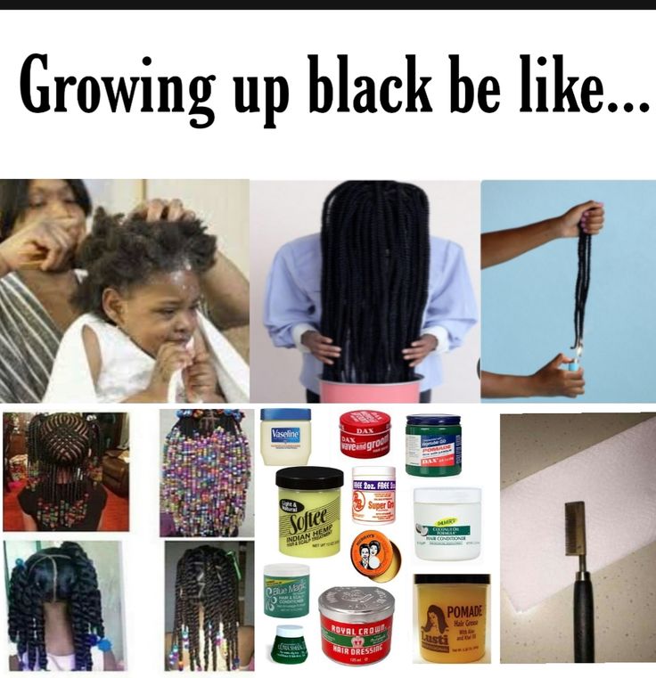 a collage of different pictures with words growing up black be like and hair care products