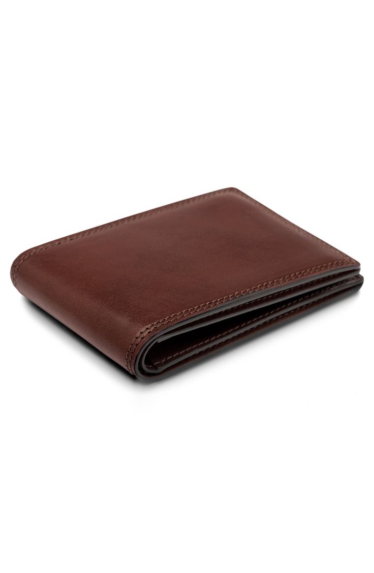 Finely grained leather enriches a slim wallet stamped with subtle branding. Style Name:Bosca Leather Bifold Wallet. Style Number: 5247597. Leather Bifold Wallet, Slim Wallet, Bifold Wallet, Slots, Dark Brown, Nordstrom, Pouch, Branding, Wallet