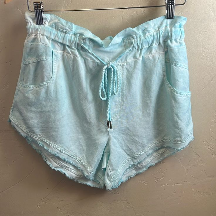 Perfect For The Mexico Beach Vacay! Drawstring And Pockets Nwot Blue Color Summer Bottoms With Drawstring And Relaxed Fit, Light Blue Drawstring Bottoms For Summer, Light Blue Summer Bottoms With Drawstring, Light Blue Beach Shorts With Elastic Waistband, Light Blue Beachwear Shorts For Summer, Light Blue Beachwear Shorts For Beach Season, Light Blue Beachwear Shorts For Spring, Summer Loungewear Bottoms With Drawstring, High Waist Drawstring Beachwear Bottoms