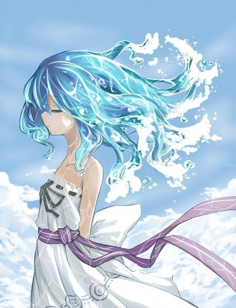 Girl With Blue Hair, Girl In Water, Have Inspiration, Art Et Illustration, Anime People, Fan Art Drawing, 판타지 아트, Art And Illustration, I Love Anime