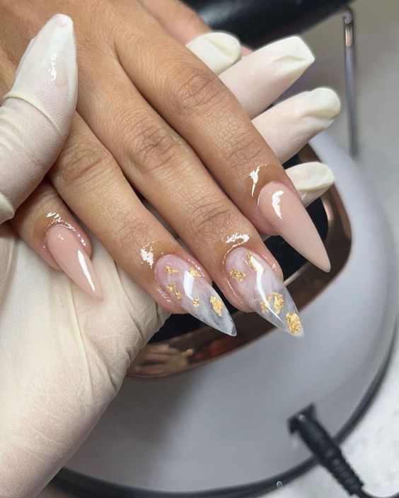 Almond Nails Designs Marble, Marble Oval Nails, Natural Marble Nails, Cabin Nails, Nail Design Marble, Marble French Tip Nails, Marble Nail Ideas, Marble Nail Design, Marble Acrylic Nails