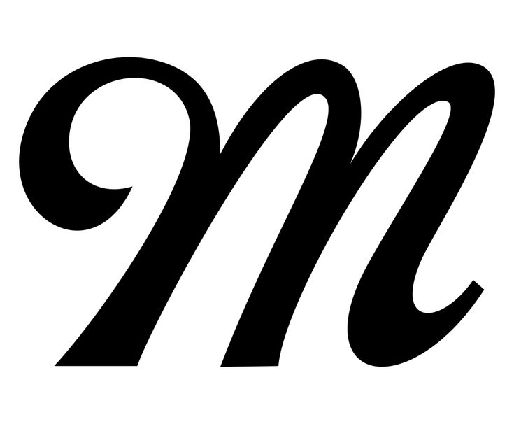 the letter m in black and white