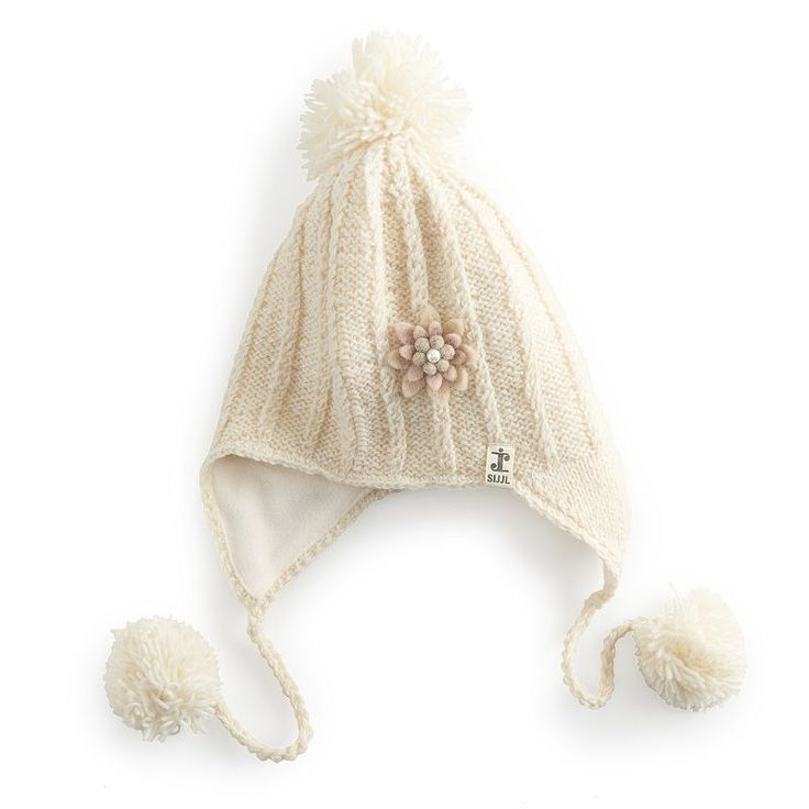 Stay warm all winter long with this women's floral pom earflap cap from SIJJL. Stay warm all winter long with this women's floral pom earflap cap from SIJJL. Breathable fabric Earflaps for extra warmth Cute flower accent Pom accents Hand knit, New Zealand woolFIT & SIZING One size fits mostCONSTRUCTION & CARE Wool outer shell Fleece inner lining Spot clean Imported Color: Natural. Gender: female. Age Group: adult. Warm Cream Bonnet For Winter, Accessories Guide, Cute Flower, Color Ivory, Stay Warm, Gender Female, Breathable Fabric, Hand Knitting, Product Features