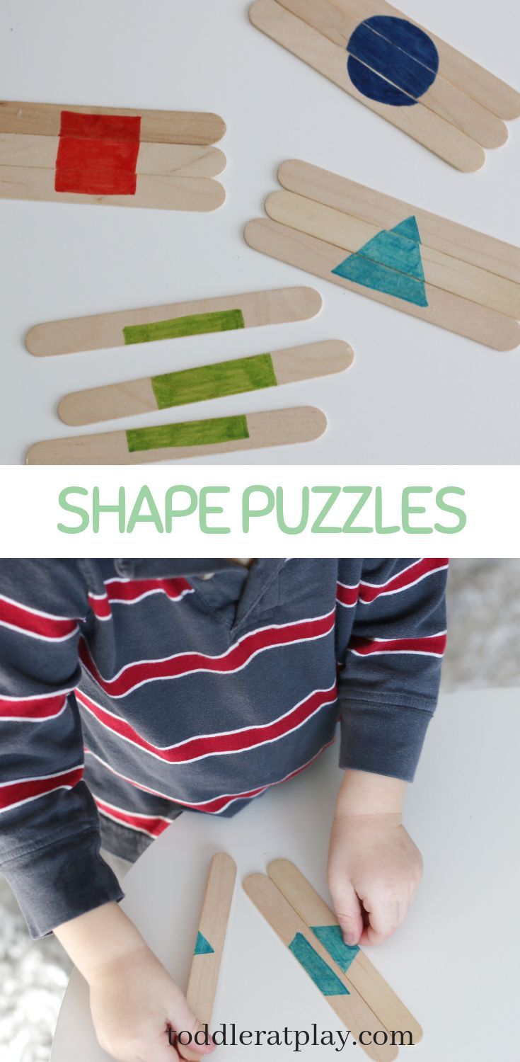 popsicle shape shapes are used to make the shape puzzles for toddlers