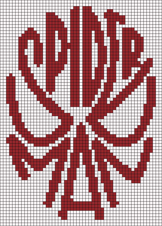 a cross stitch pattern with the word hope in red and white on it's side