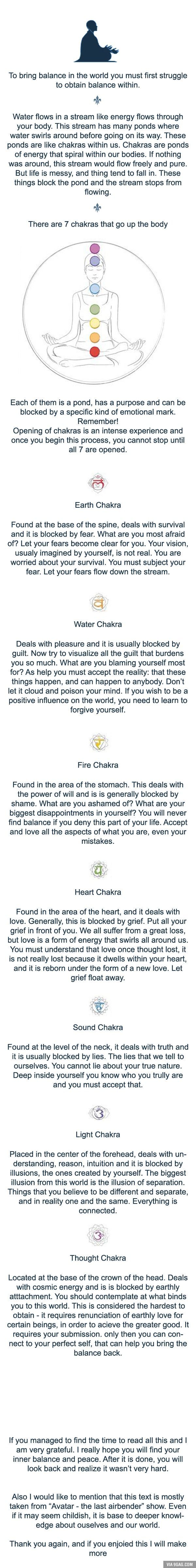 Basic knowledge about your chakras and how to open them. Text from "Avatar - the last airbender" Chakra Heilung, Chakra Health, Reiki Healer, Reiki Symbols, Sup Yoga, Energy Healing Spirituality, Qi Gong, Basic Knowledge, Les Chakras